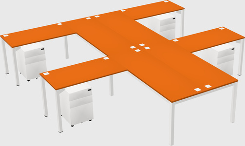 Shared l-shaped desk