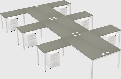 Shared l-shaped desk
