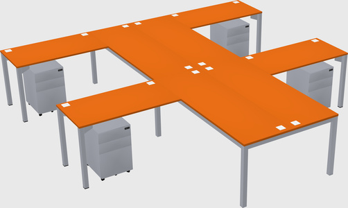 Shared l-shaped desk