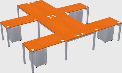 Shared l-shaped desk