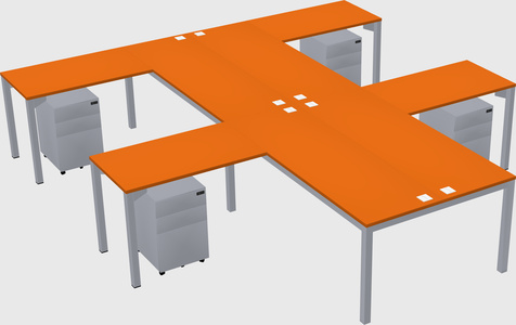 Shared l-shaped desk