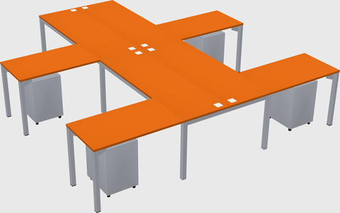 Shared l-shaped desk