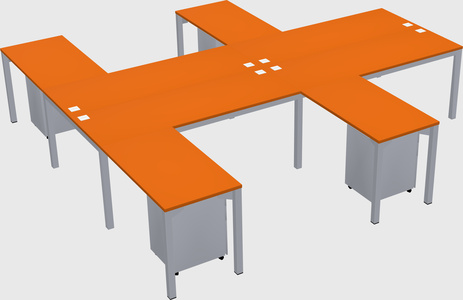 Shared l-shaped desk