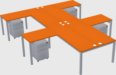 Shared l-shaped desk