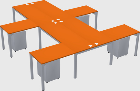 Shared l-shaped desk