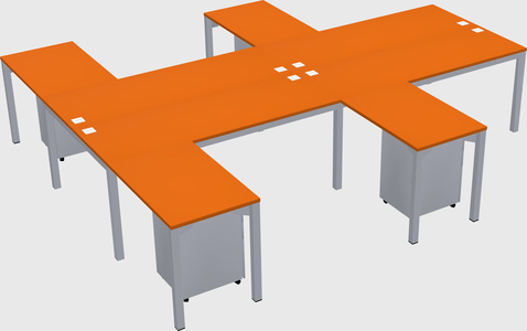 Shared l-shaped desk