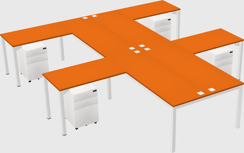 Shared l-shaped desk