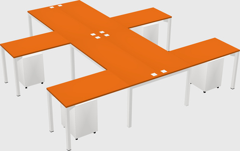 Shared l-shaped desk