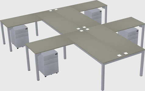 Shared l-shaped desk