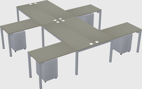 Shared l-shaped desk