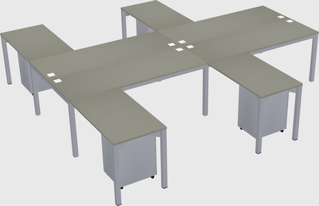 Shared l-shaped desk