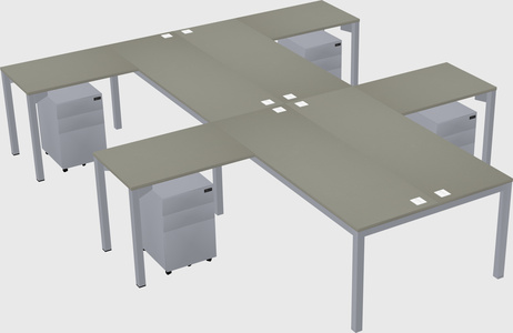 Shared l-shaped desk