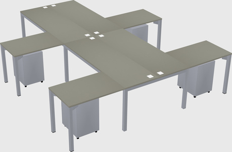 Shared l-shaped desk