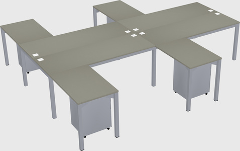 Shared l-shaped desk