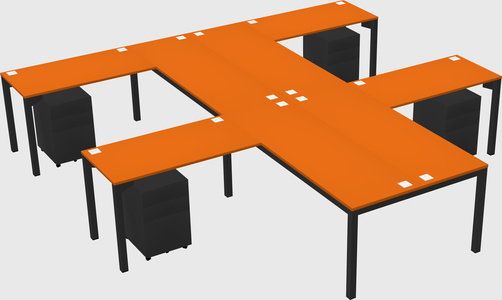 Shared l-shaped desk