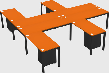 Shared l-shaped desk