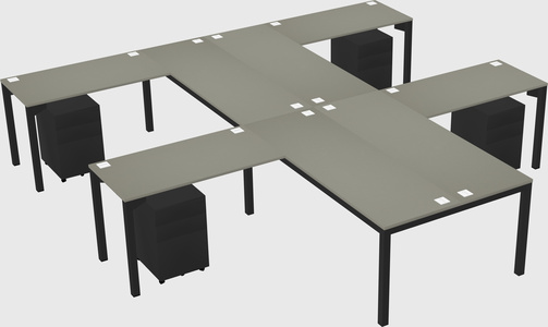 Shared l-shaped desk