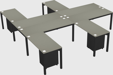 Shared l-shaped desk