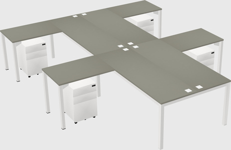 Shared l-shaped desk