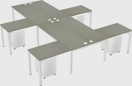 Shared l-shaped desk