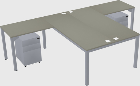 Shared l-shaped desk