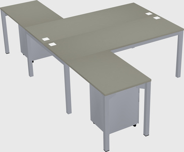 Shared l-shaped desk