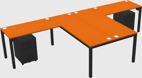 Shared l-shaped desk