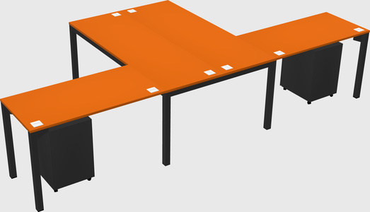 Shared l-shaped desk