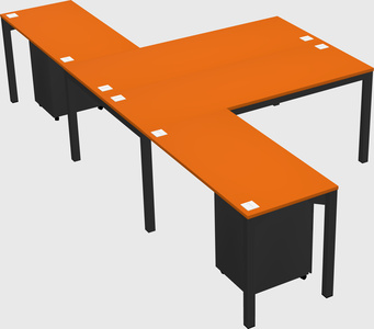 Shared l-shaped desk