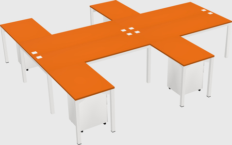 Shared l-shaped desk