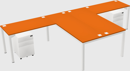 Shared l-shaped desk