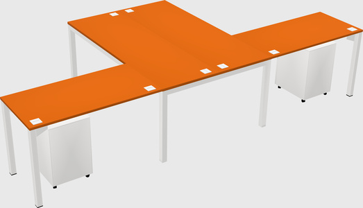 Shared l-shaped desk