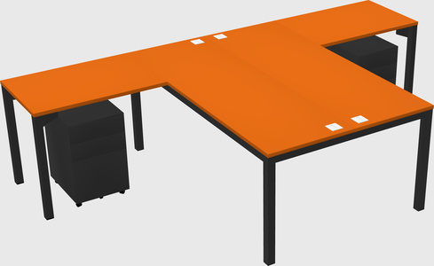 Shared l-shaped desk