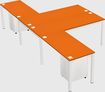 Shared l-shaped desk
