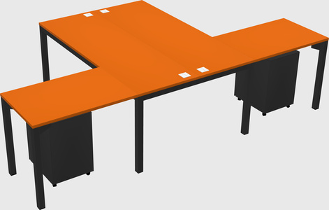 Shared l-shaped desk