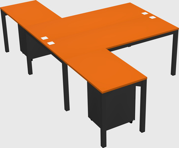 Shared l-shaped desk
