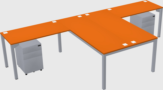 Shared l-shaped desk