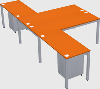 Shared l-shaped desk