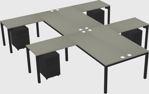 Shared l-shaped desk