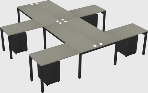 Shared l-shaped desk