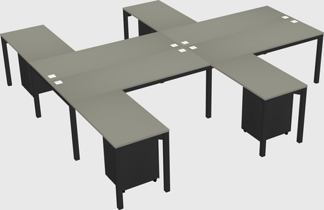 Shared l-shaped desk