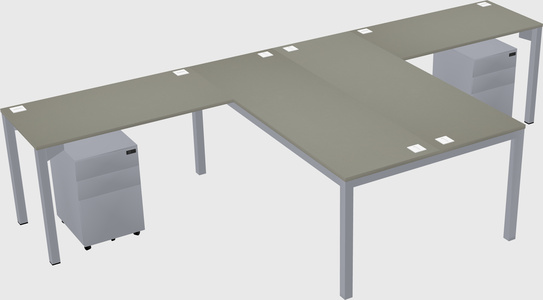 Shared l-shaped desk