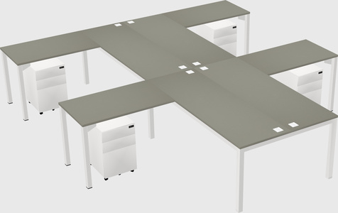 Shared l-shaped desk