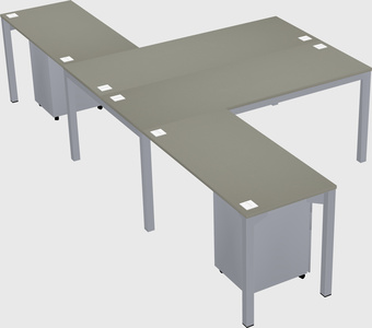 Shared l-shaped desk