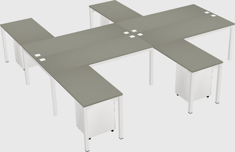 Shared l-shaped desk
