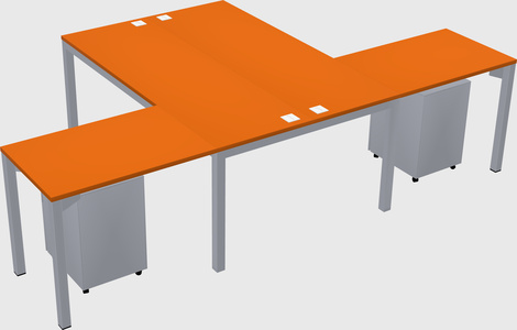 Shared l-shaped desk