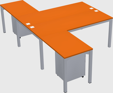 Shared l-shaped desk