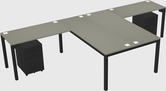 Shared l-shaped desk