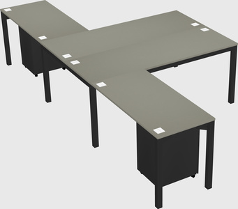 Shared l-shaped desk