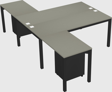 Shared l-shaped desk